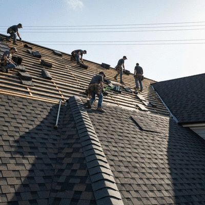 Lifestyle imagery of roofing process