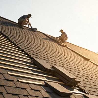 Roof restoration process on a commercial building